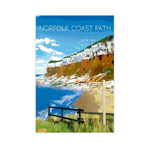 EYEZER Poster von The Norfolk Coastal Trail Leinwand Poster Schlafzimmer Dekor Sport Landschaft Büro Zimmer Dekor Geschenk ungerahmt 40 x 60 cm von EYEZER