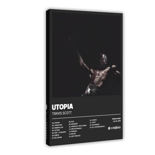 EYEZER Utopia – Musikalbum-Poster, Leinwand, Poster, Schlafzimmer, Dekoration, Sport, Landschaft, Büro, Raumdekoration, Geschenk, Rahmen-Stil, 30 x 45 cm von EYEZER