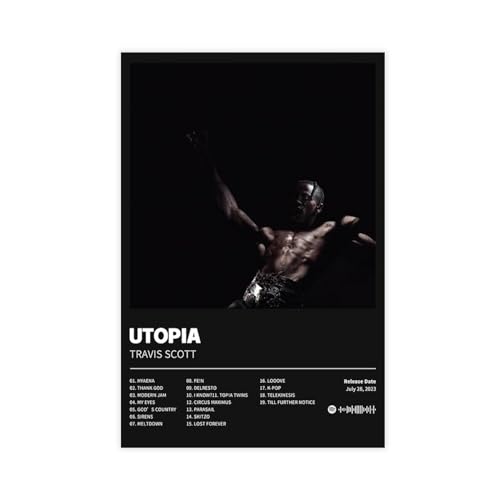 EYEZER Utopia – Musikalbum-Poster, Leinwand, Poster, Wandkunst, Dekordruck, Bild, Gemälde für Wohnzimmer, Schlafzimmer, Dekoration, ungerahmt, 40 x 60 cm von EYEZER