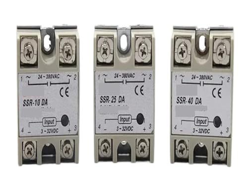 1 stücke State Relais SSR-10DA SSR 25DA SSR-40DA Ac Dc Konverter Eingang 3-32VDC Netzteil Last 24-380VAC 10DA 25DA 40DA 12V Relais(25DA) von EYJOUTXGG