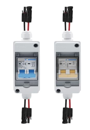 1 x Photovoltaik-PV-Kombinatorbox mit Schutzschalter, IP65, HT, 2-Wege, 1 Eingang, 1 Ausgang, DC mit passenden Drähten, wasserdicht (2P, 1000 V, 40 A) von EYJOUTXGG