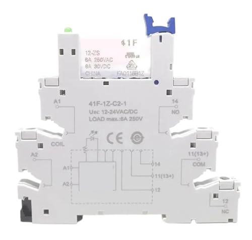 10 Stücke 41F-1Z-C2-1 HF41F 5-ZS 12-ZS 24-ZS 5 V 12 V 24 V 230 V 6A 1CO Relais Auf Schraubsockel mit Wafer relais(10Pcs HF41F-12V-ZS) von EYJOUTXGG