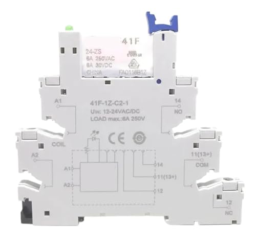 10 Stücke 41F-1Z-C2-1 HF41F 5-ZS 12-ZS 24-ZS 5 V 12 V 24 V 230 V 6A 1CO Relais Auf Schraubsockel mit Wafer relais(10Pcs HF41F-24V-ZS) von EYJOUTXGG