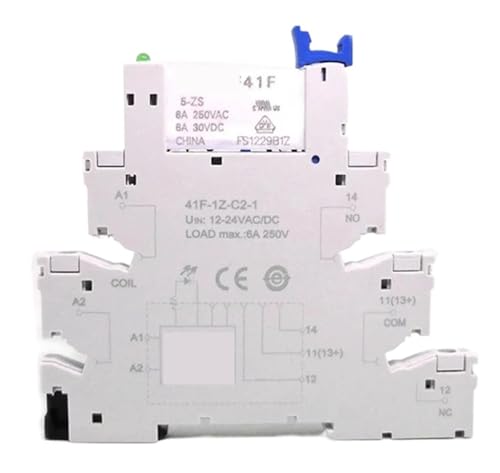 10 Stücke 41F-1Z-C2-1 HF41F 5-ZS 12-ZS 24-ZS 5 V 12 V 24 V 230 V 6A 1CO Relais Auf Schraubsockel mit Wafer relais(10Pcs HF41F-5V-ZS) von EYJOUTXGG