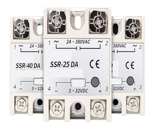 10A 25A Solide Relais 40A 3-32VDC 24-480VAC 220V Einphasig DC ZU AC 40A Relais Kühlkörper 40DA((AC controls AC) AA,XXL) von EYJOUTXGG