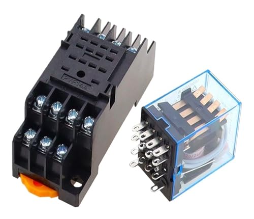 MY4 Relais Leistungsrelais DC12V DC24V AC110V AC220V Spule 4NO 4NC Schiene 14 Pins + Relais(DC,48V) von EYJOUTXGG