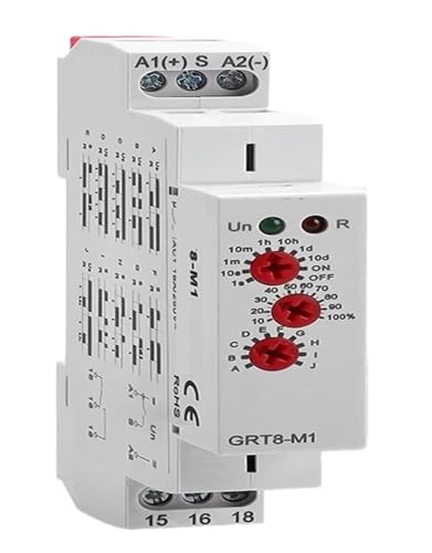 Multifunktions-Zeitrelais AC DC 12 V 24 V 48 V 110 V 220 V 230 V Zeitrelais GRT8-M mit 10 Funktionsoptionen CE CB(GRT8-M1 AC230V) von EYJOUTXGG