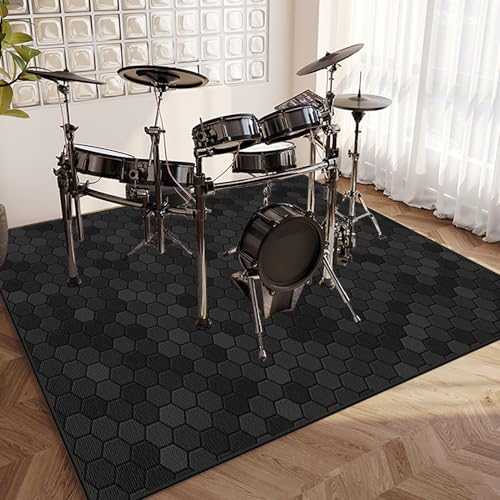 180 x 160 cm Schlagzeug Teppich Drum Teppich - Schallschutz Teppich - Schallschutzmatte - rutschfeste Trommel Teppiche für Bass Drum Snare - Elektronische schlagzeugteppich andere Instrumente Teppich von EYKWKB
