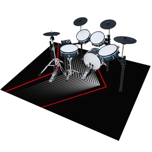 Drum-Teppich - Schlagzeugteppich - Schallschutz Teppich - Schallschutzmatte - rutschfeste Trommelmatte für E Drum - Elektronisch Schlagzeug Snare Drum Rug - Schalldicht Teppiche 120 x 80 cm von EYKWKB