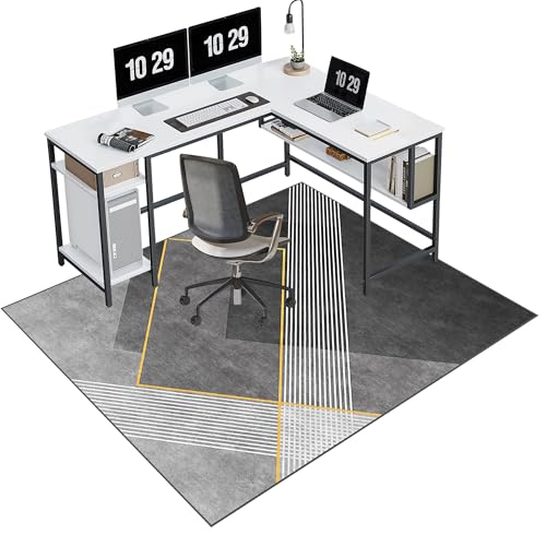 EYKWKB 140 x 160 cm Computerstuhl Teppiche Bürostuhl Unterlage Bodenschutzmatte für Hartböden Gaming Teppich Stuhlunterlage Kratzfest Teppich-Stuhlmatte Schreibtischstuhl Unterlage für Laminat von EYKWKB