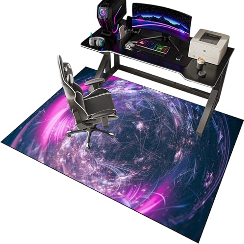 EYKWKB 140 x 160 cm Gaming Bürostuhl Unterlage, Bodenschutzmatte für Hartböden, Schreibtischstuhl Unterlage, Stuhl Unterlage Schreibtisch, Gaming Teppich für Stuhl, Computerstuhl Teppiche von EYKWKB