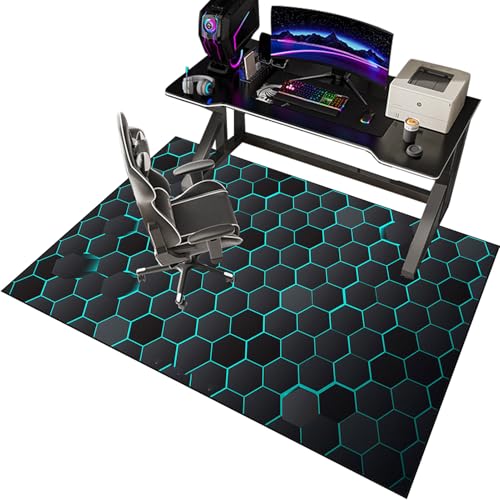 EYKWKB 80 x 120 cm Gaming Bürostuhl Unterlage, Bodenschutzmatte für Hartböden, Schreibtischstuhl Unterlage, Stuhl Unterlage Schreibtisch, Gaming Teppich für Stuhl, Computerstuhl Teppiche von EYKWKB