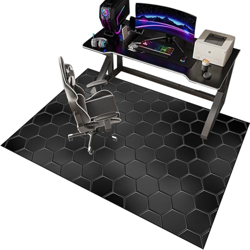 EYKWKB 90 x 120 cm Bodenschutzmatte für Teppichboden Gaming Bürostuhl Stuhlmatten Unterlage Schreibtischstuhl Gaming Teppich Schreibtischstuhl Bürostuhl Unterlage Stuhlmatte für Harte böden von EYKWKB