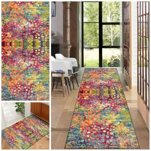 EYKWKB Korridor Teppich Flur Läufer Teppich Läufer Flur rutschfest Korridor Küchenteppich Waschbar, 40 x 400 cm Flurläufer Teppichläufer Lang for Corridor Schlafzimmer Wohnzimmer Meterware Anpassbar von EYKWKB