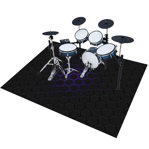 EYKWKB Schlagzeug Teppich Rutschfest Schallschutzteppich 120 x 70 cm Drum Kits Elektronisch Drum Snare Klavier Musikinstrumente Teppich Trommel Teppiche von EYKWKB