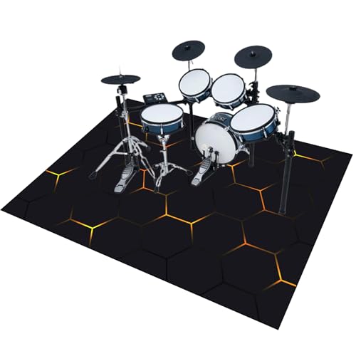EYKWKB Schlagzeug Teppich Rutschfest Schallschutzteppich 140 x 120 cm Drum Kits Elektronisch Drum Snare Klavier Musikinstrumente Teppich Trommel Teppiche von EYKWKB