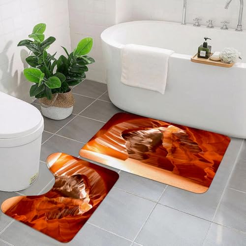 EYLOZS Badezimmerteppich Set 2 Teilig Waschbar rutschfeste Badematte Toilettenmatte Weich Saugfähige Badteppiche,Americana, Grand-Canyon-Höhle in Colorado EYLOZS Badezimmerteppich Set 2 Teilig Waschbar rutschfeste Badematte Toilettenmatte Weich Saugfähige Badteppiche,Americana, Grand-Canyon-Höhle in Colorado von EYLOZS