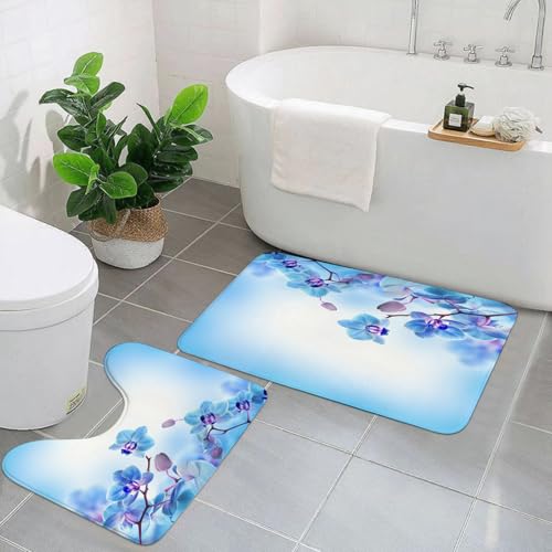 EYLOZS Badezimmerteppich Set 2 Teilig Waschbar rutschfeste Badematte Toilettenmatte Weich Saugfähige Badteppiche,Blumendekor, Orchideen, asiatische natürliche Blumenreflexionen EYLOZS Badezimmerteppich Set 2 Teilig Waschbar rutschfeste Badematte Toilettenmatte Weich Saugfähige Badteppiche,Blumendekor, Orchideen, asiatische natürliche Blumenreflexionen von EYLOZS