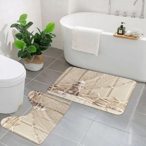 EYLOZS Badezimmerteppich Set 2 Teilig Waschbar rutschfeste Badematte Toilettenmatte Weich Saugfähige Badteppiche,Meereslebewesen-Dekoration und auf schäbigem Holzhgrund EYLOZS Badezimmerteppich Set 2 Teilig Waschbar rutschfeste Badematte Toilettenmatte Weich Saugfähige Badteppiche,Meereslebewesen-Dekoration und auf schäbigem Holzhgrund von EYLOZS