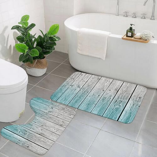 EYLOZS Badezimmerteppich Set 2 Teilig Waschbar rutschfeste Badematte Toilettenmatte Weich Saugfähige Badteppiche,Rustikaler Hgrund aus Holzplatten mit digital getöntem Effektbild von EYLOZS Badezimmerteppich Set 2 Teilig Waschbar rutschfeste Badematte Toilettenmatte Weich Saugfähige Badteppiche,Rustikaler Hgrund aus Holzplatten mit digital getöntem Effektbild von von EYLOZS