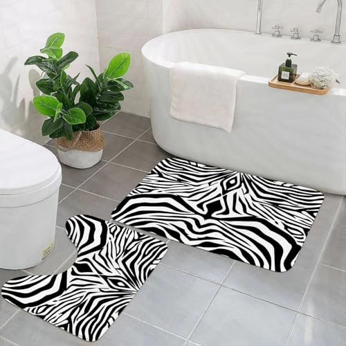 EYLOZS Badezimmerteppich Set 2 Teilig Waschbar rutschfeste Badematte Toilettenmatte Weich Saugfähige Badteppiche,Tierfellmuster mit Tiermuster EYLOZS Badezimmerteppich Set 2 Teilig Waschbar rutschfeste Badematte Toilettenmatte Weich Saugfähige Badteppiche,Tierfellmuster mit Tiermuster von EYLOZS