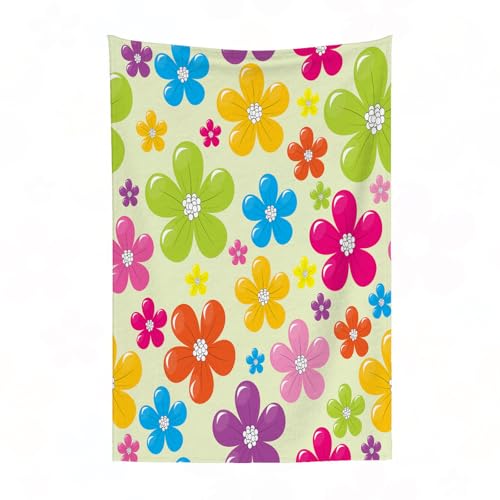 EYLOZS Kuscheldecke flauschig & super weich - hochwertige Fleecedecke auch als Wohndecke,Sofadecke & Wohnzimmer geeignet, Muster mit bunten Blumen150x200cm von EYLOZS