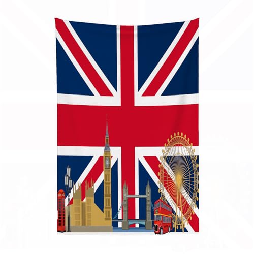 EYLOZS Kuscheldecke flauschig & super weich - hochwertige Fleecedecke auch als Wohndecke,Sofadecke & Wohnzimmer geeignet,Großbritannien Flagge150x200cm von EYLOZS