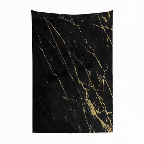 EYLOZS Kuscheldecke flauschig & super weich - hochwertige Fleecedecke auch als Wohndecke,Sofadecke & Wohnzimmer geeignet,Schwarz und Gold Marmor Design Kunstwerk Öl100x130cm von EYLOZS