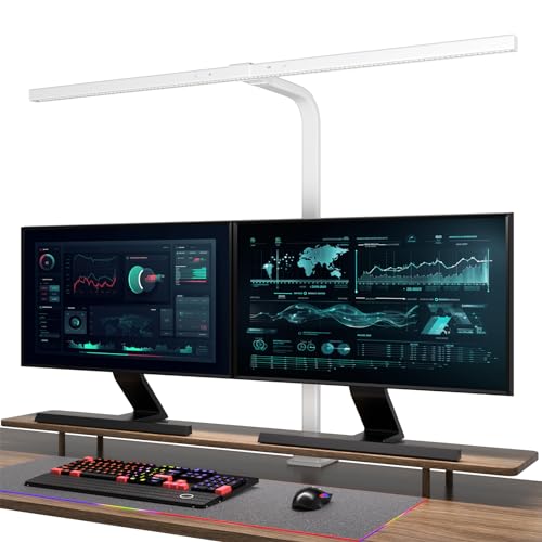 EYOCEAN Schreibtischlampe LED mit Auto-Dimmen, 80cm Büro Tischlampe, Klemmbar mit einstellbarer Farbtemperaturen, Augenschutz Tageslichtlampe, Klemmleuchte Monitor Lampe mit Timer Funktion von EYOCEAN