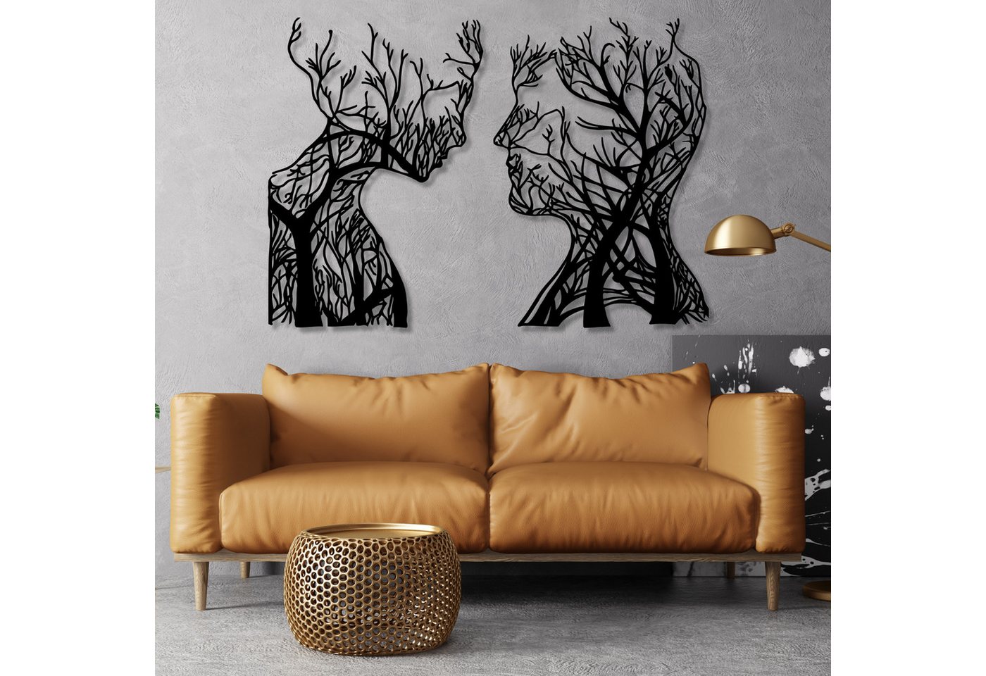 EYOKA Wanddekoobjekt 3D Wandbild aus Holz Wanddeko Moderne Holzkunst 6mm stark (6mm), Dekorative Wandbilder für Zuhause Büro mit Montage Klebeband 4 Farben von EYOKA