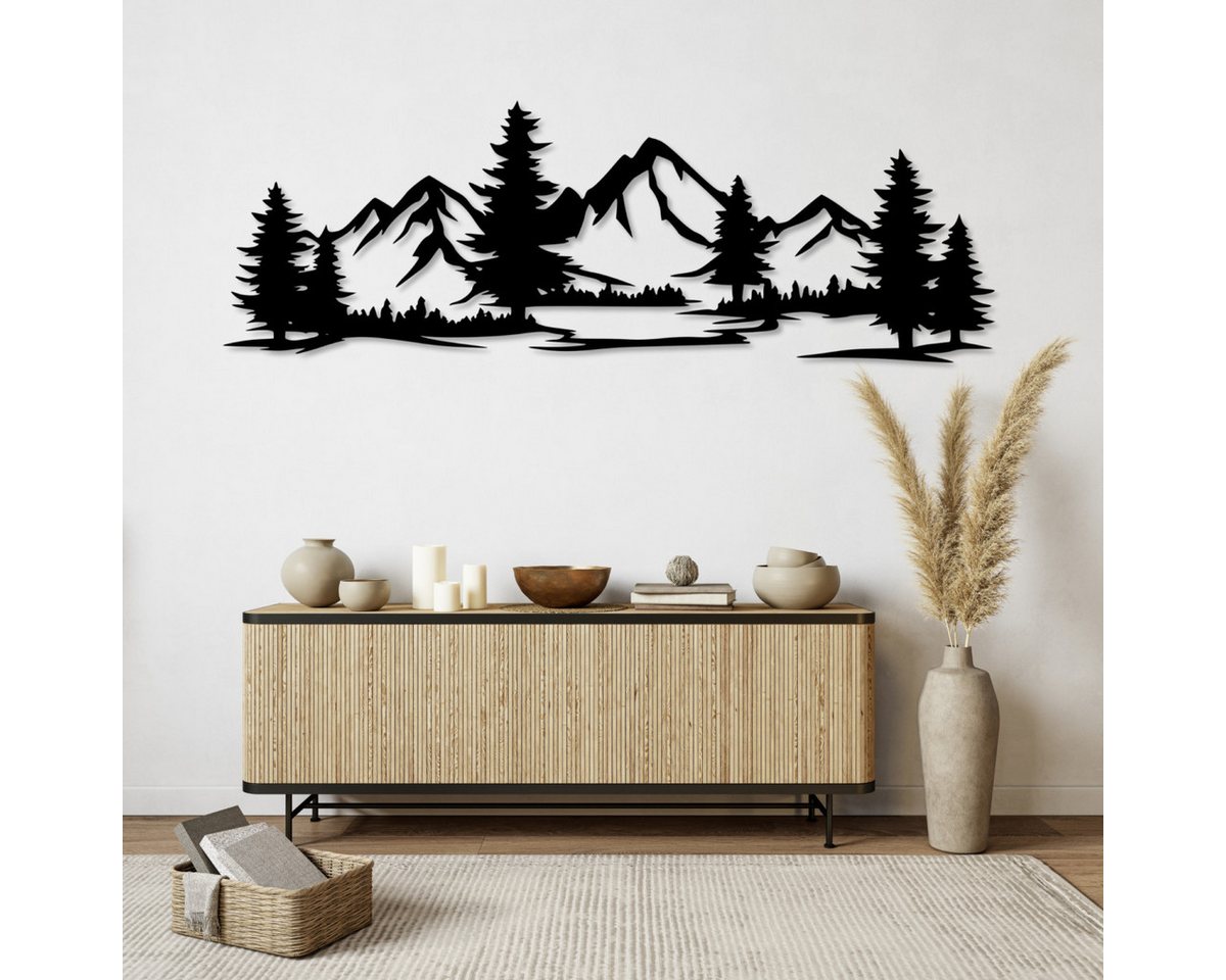 EYOKA Wanddekoobjekt 3D Wandbild aus Holz Wanddeko Moderne Holzkunst 6mm stark (6mm), Wandbild für Wohnzimmer Schlafzimmer Büro mit Doppelseitigem Klebeband von EYOKA