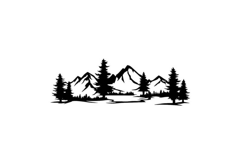 EYOKA Wanddekoobjekt Wanddekoration 3D Bild Berge mit Wald, Durchbrochene Malerei 3D Gemälde von EYOKA