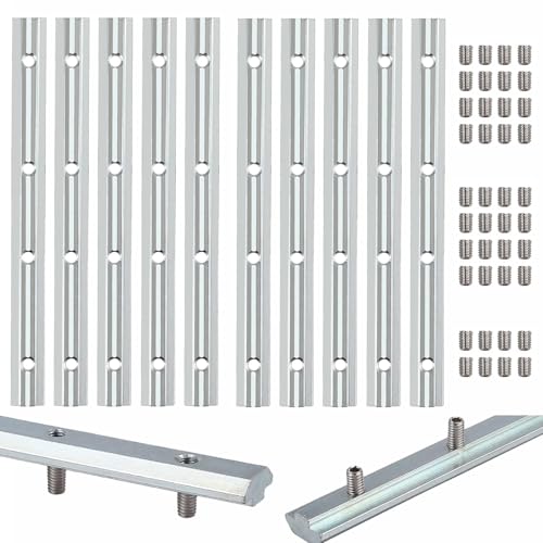 10X EYPINS ALU Streckenverbinder 180mm Nut 8 für 30x30, 30x60 & Superleicht Aluprofile Profile Verzinkter Kohlenstoffstahl Profilverbinder für Stangenprofil Strebenprofil Aluminiumprofile Profile von EYPINS