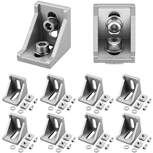 10x EYPINS Befestigungsmaterial Winkel, Aluprofil 30x30 Nut 8 Winkelverbinder wasserdicht & rostfrei mit Edelstahl Befestigungsset Eckwinkel Eckverbinder 90 ° Winkel Raster für Solaranlagen-Systeme von EYPINS
