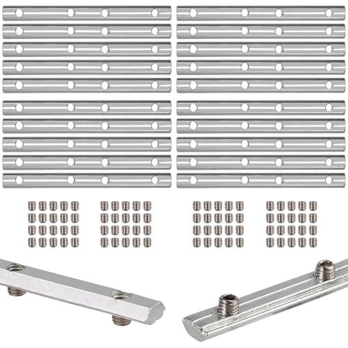20X EYPINS ALU Streckenverbinder Nut 6, 2020 Profilverbinder 100mm Aluprofil Verbinder, Verzinkter Kohlenstoffstahl Profilverbinder für EU-Standard 2020, 2040 Stangenprofil, Strebenprofil, Aluprofile von EYPINS