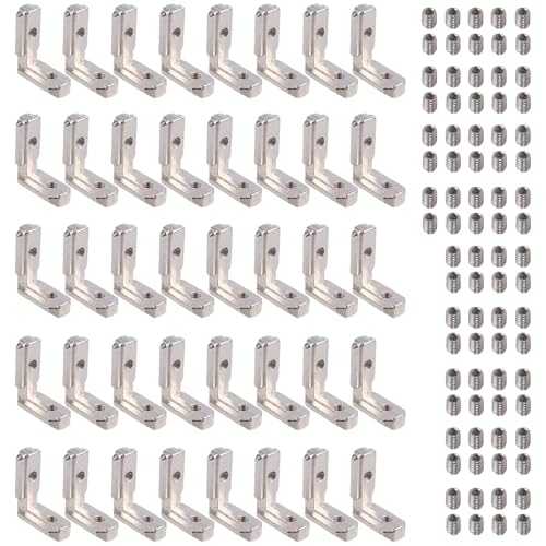 40X EYPINS Winkelwinkel, Aluprofil 3030 Nut 8 M6 Innenwinkel Außenwinkel 90 Grad Winkel T-Slot L-Form Klammern Inneneckverbinder Eckverbinder Profilverbinder Zinklegierung für 30-er Aluminiumprofil von EYPINS