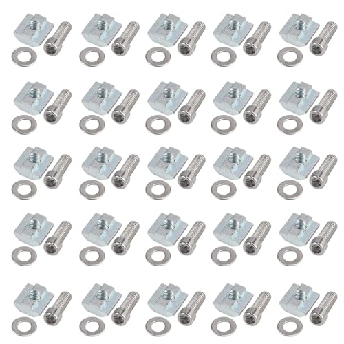 50X EYPINS Nutensteine M8, Nutsteine T-Schiene Gleitmuttern T-Nutmuttern Kohlenstoffstahl Aluprofil Steckverbindersatz der Serie 4040 M8 Für Aluminiumprofile Systemprofil Profil, Europäischer Standard von EYPINS
