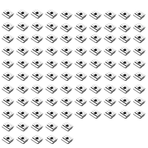 EYPINS 100x Nutensteine Nut 8 schwer Typ-B M6 Gleitmutter für Aluprofil 30x30, T-Nut Karbonstahl, Europäische M6-Gewinde Mutter Item Profil für Möbel, Hammerköpfe, Aluminium-Profile, Holzbearbeitung von EYPINS