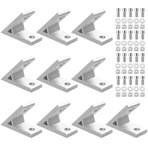 EYPINS 10x Befestigungsmaterial 45 Grad Winkel Befestigung, Aluprofil 30x30 M8 Nut 8 Raster Streben Aluminium Montageprofil Stangenprofil Strebenprofil Nutprofil Bauprofil für DIY-Projekte 3D-Drucker von EYPINS