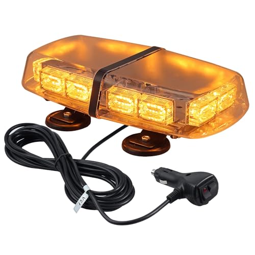 EYPINS 72 LED Warnleuchte, 12/24V Rundumkennleuchte 36W Warnlicht Warnblinkleuchte Blitzlicht Auto LKW KFZ Dach Notfall-Gefahrenwarnung Stroboskop 7 Modi Light Mit Super Magnetfuß IP65 E57 (Orange) von EYPINS