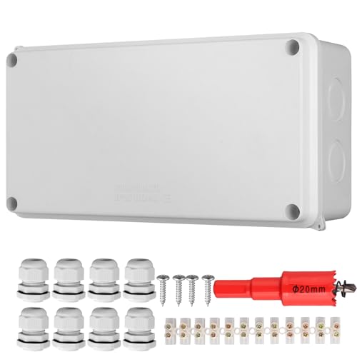 EYPINS Abzweigdose Aufputz, Verteilerdose Außen Wasserdicht IP65, Klemmkasten Aufputz mit M20 Kabelverschraubung un Klemmleiste für elektrische Anschlussdose Steuerung | Weiß, 205x110x70mm EYPINS Abzweigdose Aufputz, Verteilerdose Außen Wasserdicht IP65, Klemmkasten Aufputz mit M20 Kabelverschraubung un Klemmleiste für elektrische Anschlussdose Steuerung | Weiß, 205x110x70mm von EYPINS