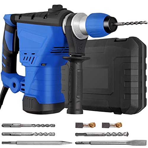 EYPINS Bohrhammer SDS-Plus 800 U/min, Abbruchhammer 4500 bpm 1500W 5,5 Joule Bohr- und Meißelhammer Max Bohrleistung 32mm, Anti-Vibration, Sicherheitskupplung Kombihammer für Beton & Mauerwerk von EYPINS