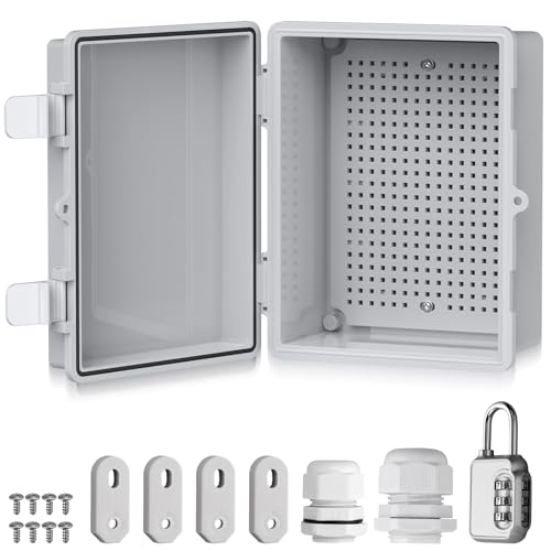 EYPINS Wasserdicht Verteilerkasten IP67, Anschlussdose Wasserdicht ABS Kunststoff Gehäuse außen Steckdosenkasten, Schaltkasten, Stromkasten mit Montagezubehör 22x17x11cm | Grauer Schaltschrank EYPINS Wasserdicht Verteilerkasten IP67, Anschlussdose Wasserdicht ABS Kunststoff Gehäuse außen Steckdosenkasten, Schaltkasten, Stromkasten mit Montagezubehör 22x17x11cm | Grauer Schaltschrank von EYPINS