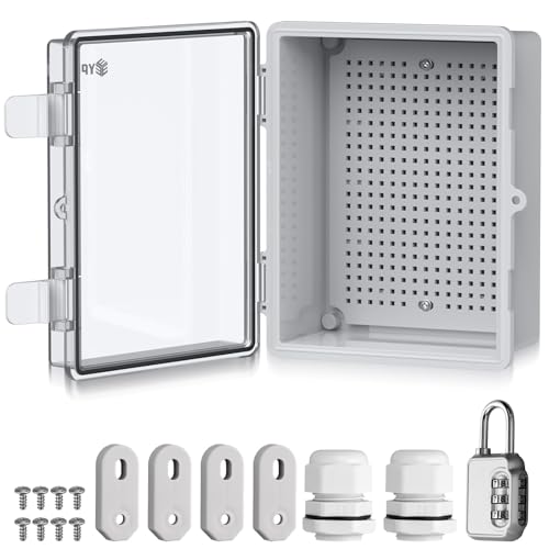 EYPINS Wasserdichter Verteilerkasten IP67, Anschlussdose Wasserdicht ABS Kunststoff Gehäuse außen Steckdosenkasten, Schaltkasten, Stromkasten mit Montagezubehör 22x17x11cm | Transparent Schaltschrank EYPINS Wasserdichter Verteilerkasten IP67, Anschlussdose Wasserdicht ABS Kunststoff Gehäuse außen Steckdosenkasten, Schaltkasten, Stromkasten mit Montagezubehör 22x17x11cm | Transparent Schaltschrank von EYPINS