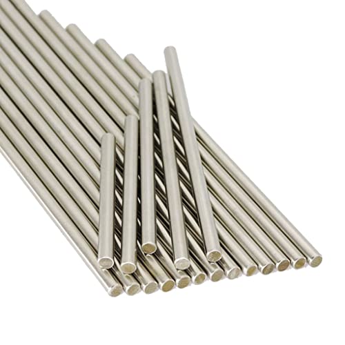304, ein edelstahlstab. Edelstahlachsenstange, Linearschiene, runde Welle, Metallstange, Durchmesser 1–5 mm, Länge 50–250 mm, mehrere Größen, Packung mit 1 oder 2 Stück(1x50mm 2pcs) von EYRMQWJPC