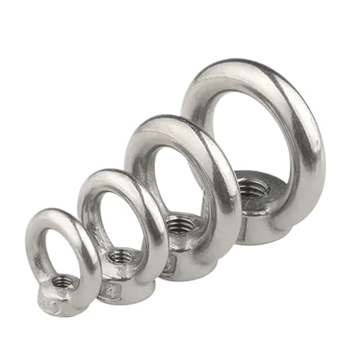 304, eizbolzen aus stahlglas, 304 Edelstahl Hebeösenmuttern und Schrauben M3 M4 M5 M6 M8 M10 M12 14er-Pack(Eye Nut,M4 x2pcs) von EYRMQWJPC
