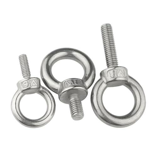 304, eizbolzen aus stahlglas, 304 Edelstahl Hebeösenmuttern und Schrauben M3 M4 M5 M6 M8 M10 M12 14er-Pack(Eye Screw,M8 x2pcs) von EYRMQWJPC