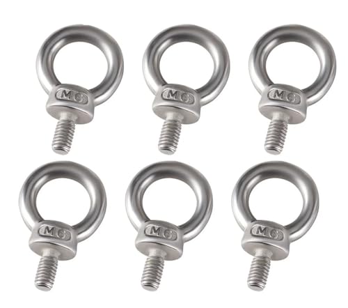 304, eizbolzen aus stahlglas, Packung mit 8/12 Stück 304 Edelstahl Augenschraube Silber M6x(11-14) mm(8pcs M6x11mm) von EYRMQWJPC