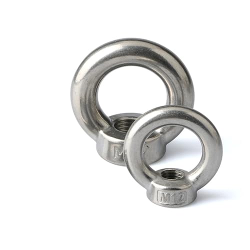 304, eizbolzen aus stahlglas, Ringmuttern und Ringschrauben for Heben, Edelstahl 304, silberfarben, mehrere Größen, 13er-Pack(Nut,M10 1pcs) von EYRMQWJPC