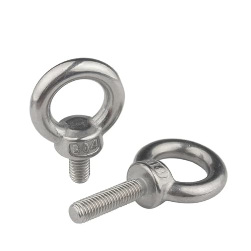 304, eizbolzen aus stahlglas, Ringmuttern und Ringschrauben for Heben, Edelstahl 304, silberfarben, mehrere Größen, 13er-Pack(Screw,M4 2pcs) von EYRMQWJPC